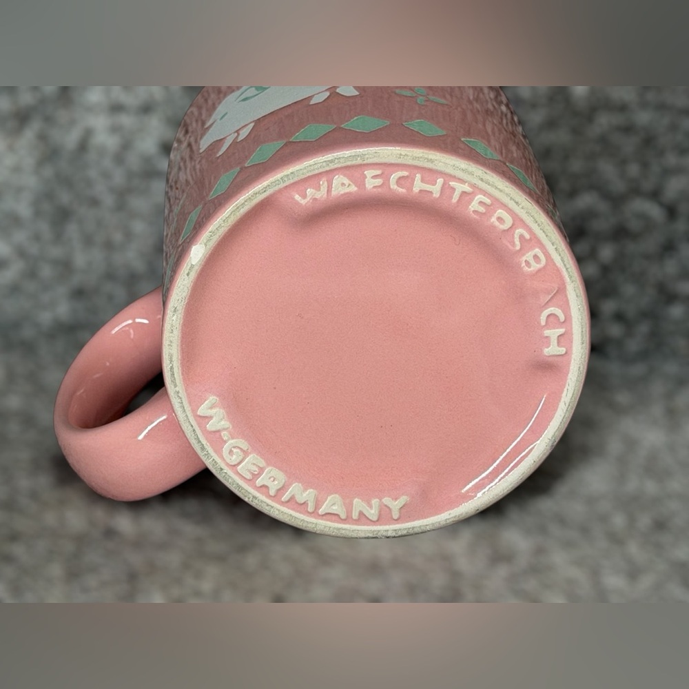 Vintage Waechtersbach‎ W. Germany Ceramic Pink Pig Mug Folk Farmhouse Kitchen - Picture 8 of 8